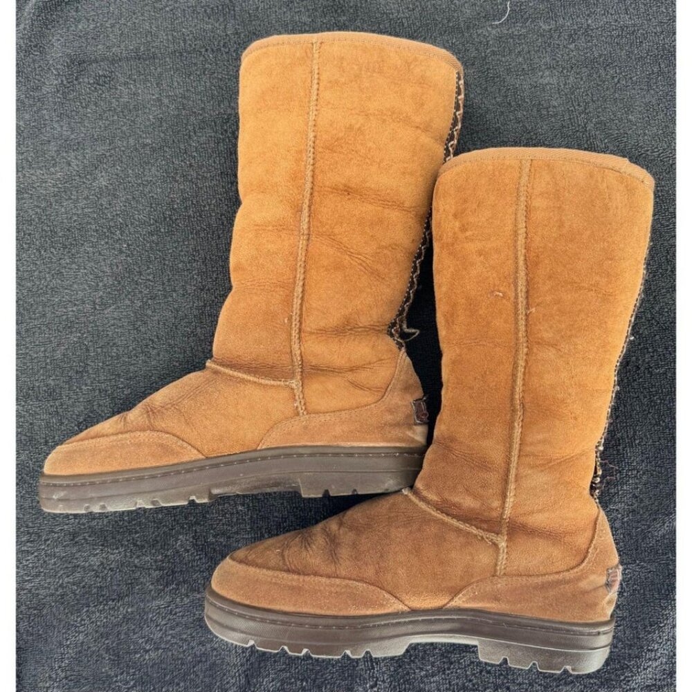 UGG Women’s Vintage Ultra Tall Chestnut Wool Sheepskin Winter Boots Size 6 - Picture 4 of 8